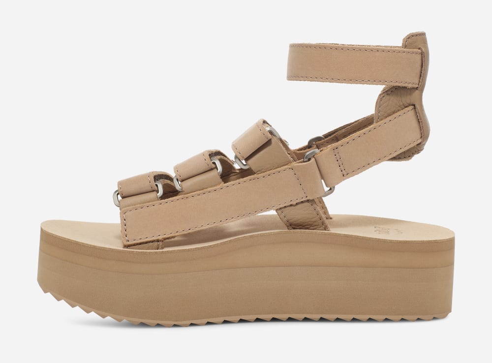 Teva Flatform Mevia Leather Platå Sandaler Dam Aprikos | Sverige-3810