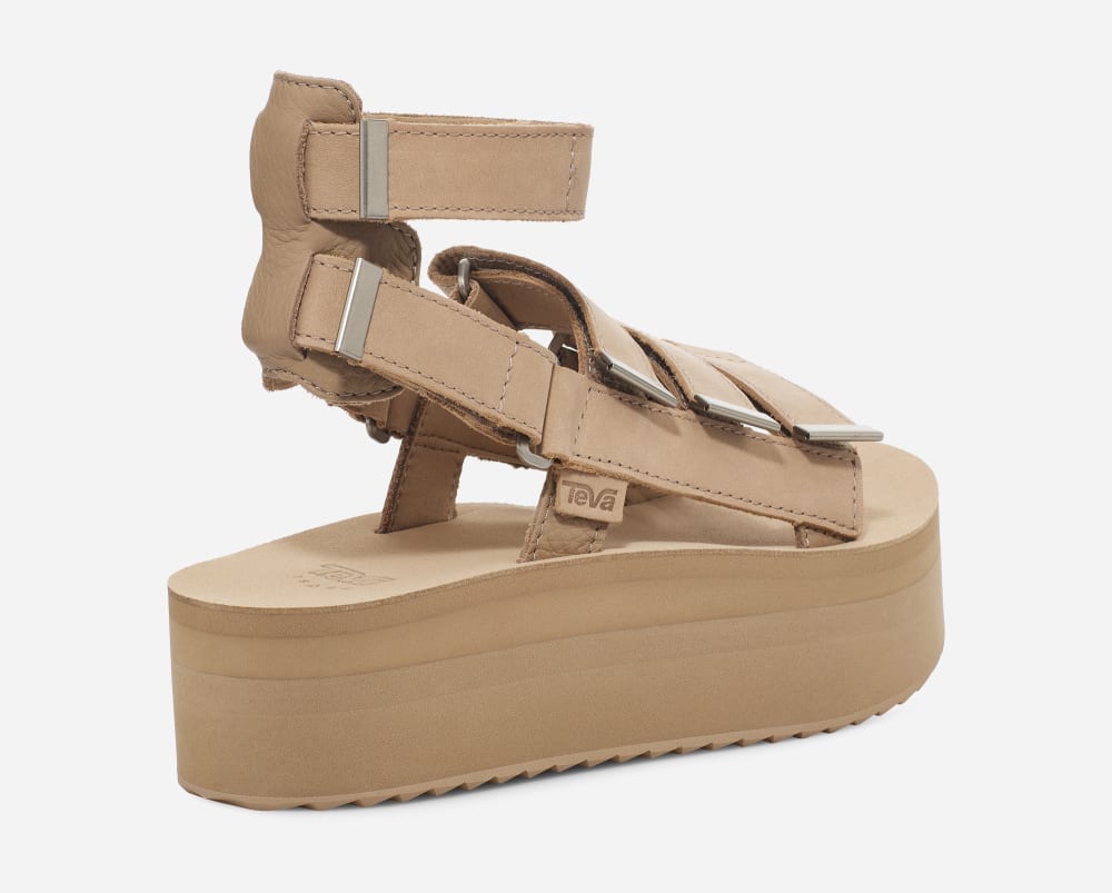 Teva Flatform Mevia Leather Platå Sandaler Dam Aprikos | Sverige-3810