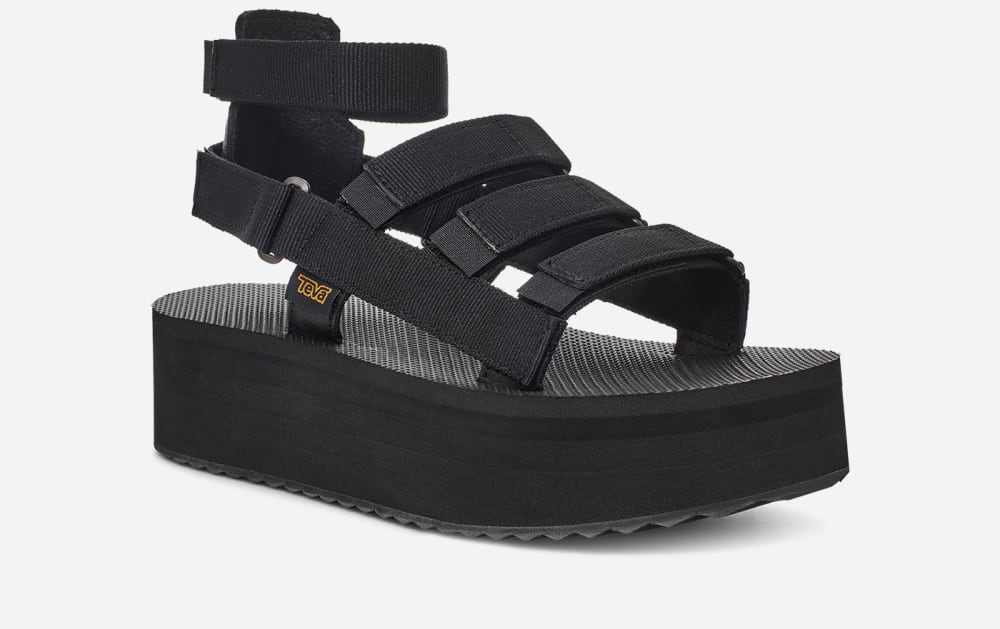 Teva Flatform Mevia Platå Sandaler Dam Svarta | Sverige-7314