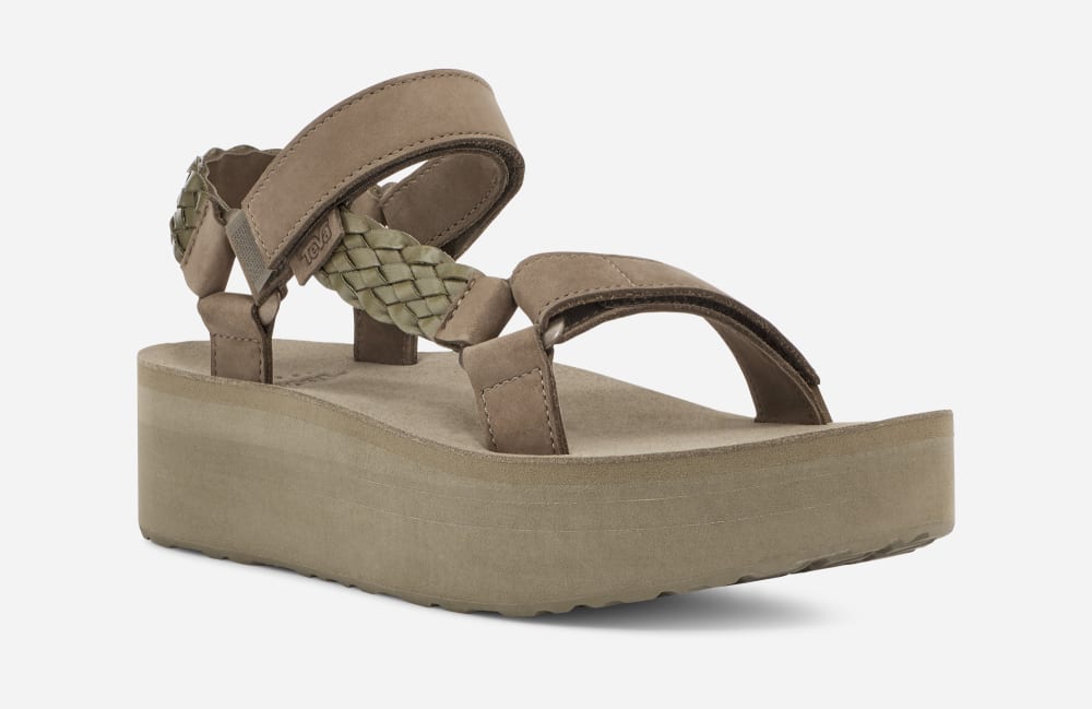 Teva Flatform Universal Interweave Platå Sandaler Dam Olivgröna | Sverige-8573