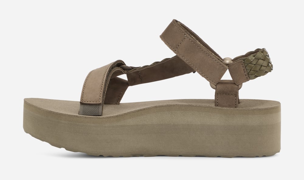 Teva Flatform Universal Interweave Platå Sandaler Dam Olivgröna | Sverige-8573