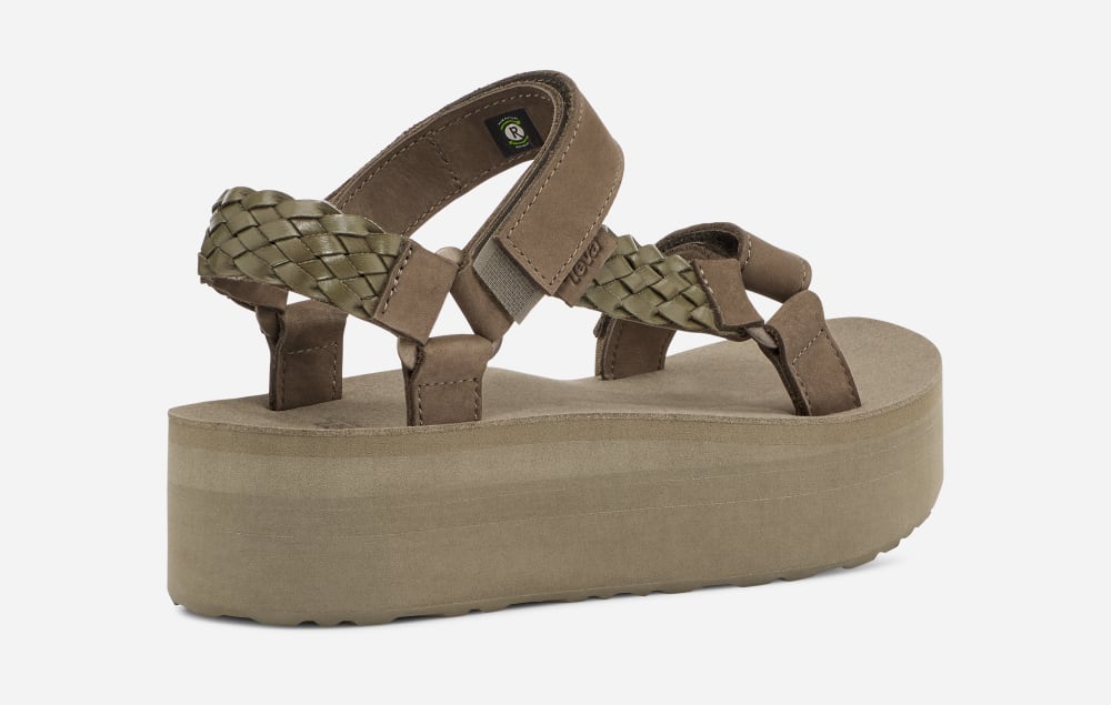 Teva Flatform Universal Interweave Platå Sandaler Dam Olivgröna | Sverige-8573