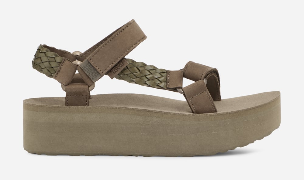 Teva Flatform Universal Interweave Platå Sandaler Dam Olivgröna | Sverige-8573