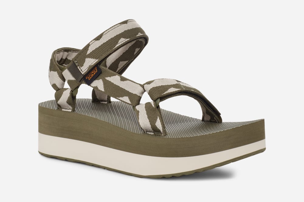 Teva Flatform Universal Platå Sandaler Dam Olivgröna | Sverige-1640