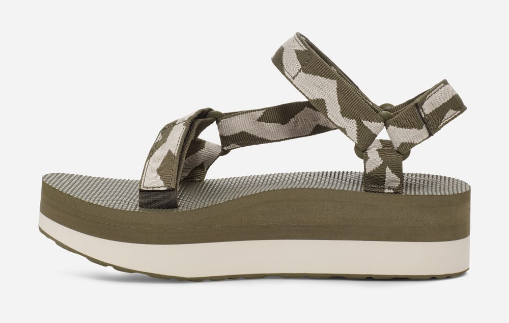 Teva Flatform Universal Platå Sandaler Dam Olivgröna | Sverige-1640