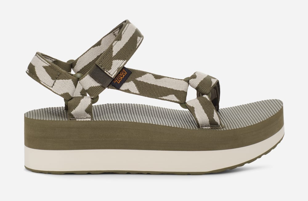 Teva Flatform Universal Platå Sandaler Dam Olivgröna | Sverige-1640