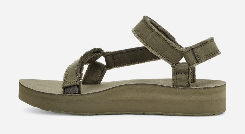 Teva Midform Universal Canvas Platå Sandaler Dam Olivgröna | Sverige-2705