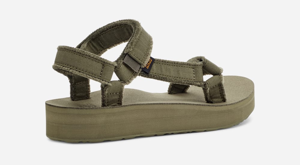 Teva Midform Universal Canvas Platå Sandaler Dam Olivgröna | Sverige-2705