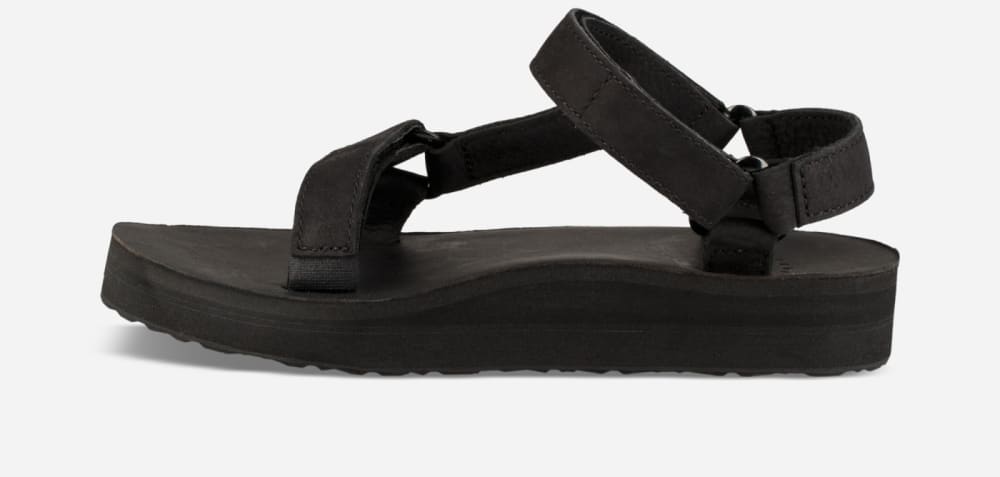 Teva Midform Universal Leather Platå Sandaler Dam Svarta | Sverige-0923