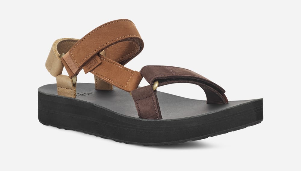 Teva Midform Universal Leather Platå Sandaler Herr Olika Färger | Sverige-1784