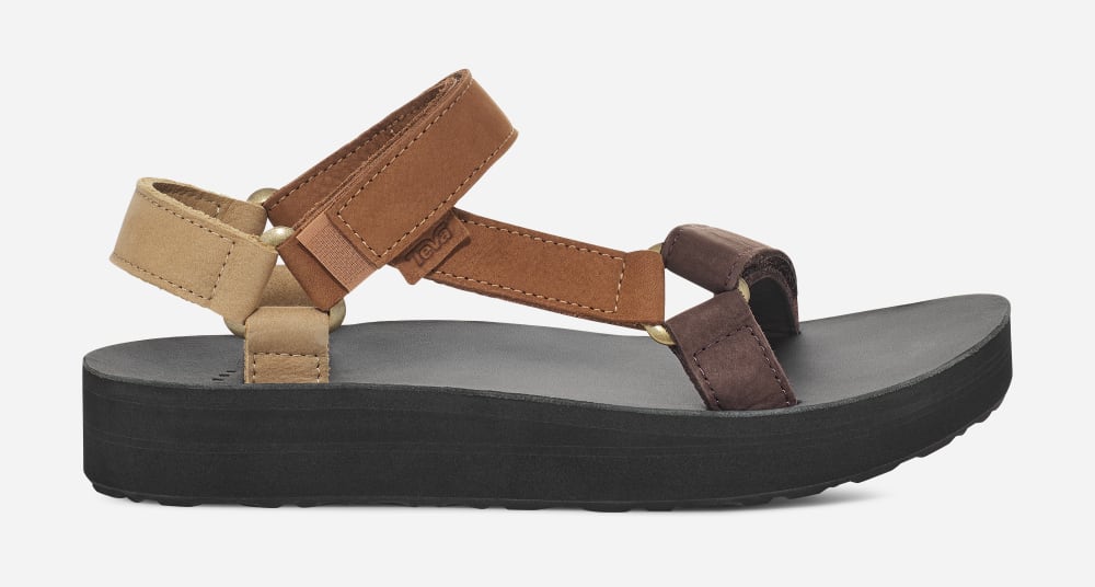 Teva Midform Universal Leather Platå Sandaler Herr Olika Färger | Sverige-1784