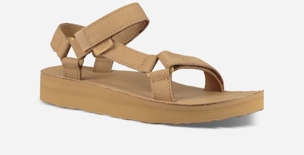 Teva Midform Universal Leather Platå Sandaler Dam Beige | Sverige-3758