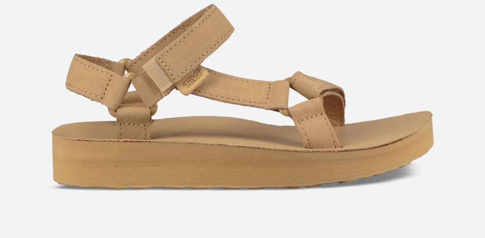 Teva Midform Universal Leather Platå Sandaler Dam Beige | Sverige-3758