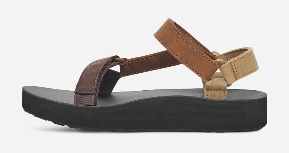 Teva Midform Universal Leather Platå Sandaler Dam Olika Färger | Sverige-9548