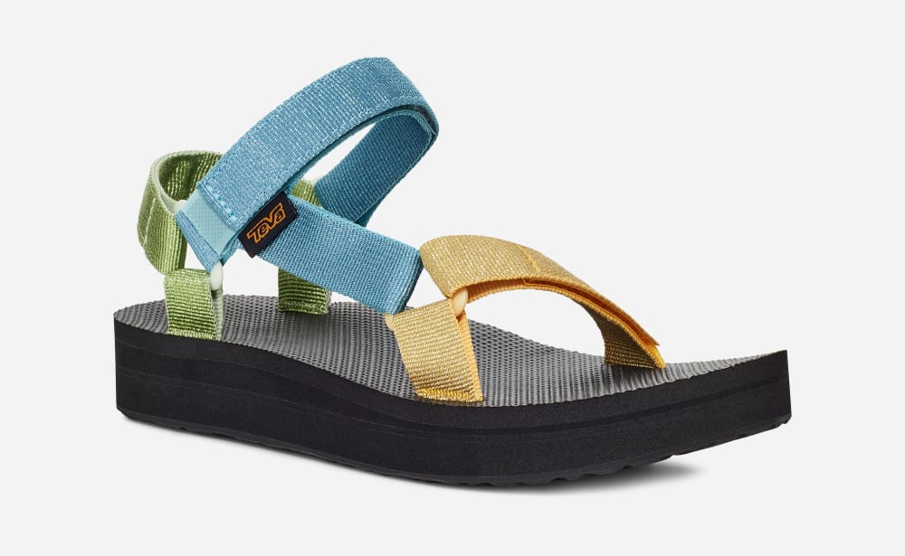 Teva Midform Universal Platå Sandaler Dam Metal Blå Olika Färger | Sverige-9068