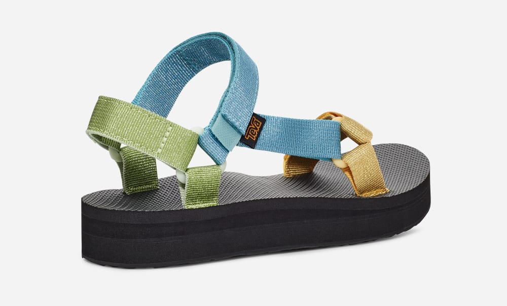 Teva Midform Universal Platå Sandaler Dam Metal Blå Olika Färger | Sverige-9068