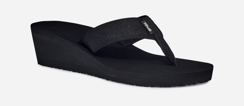 Teva Mush Mandalyn Wedge 2 Flip Flop Dam Svarta | Sverige-0124