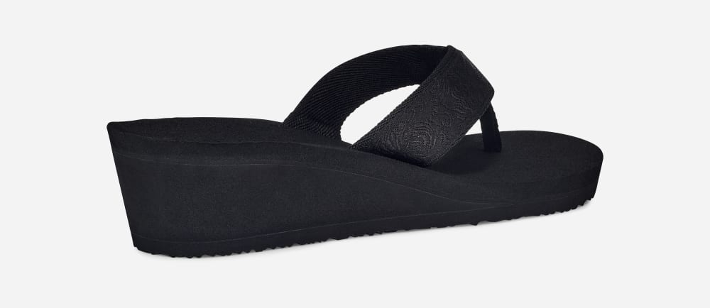 Teva Mush Mandalyn Wedge 2 Flip Flop Dam Svarta | Sverige-0124