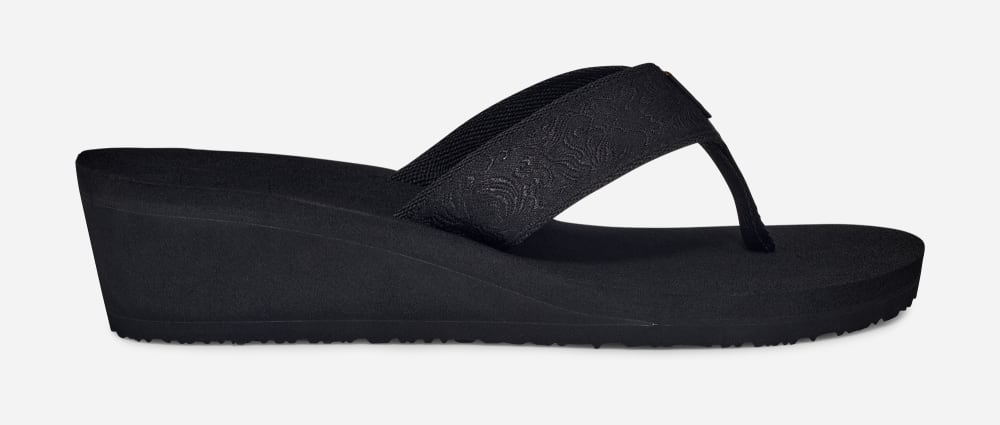 Teva Mush Mandalyn Wedge 2 Flip Flop Dam Svarta | Sverige-0124