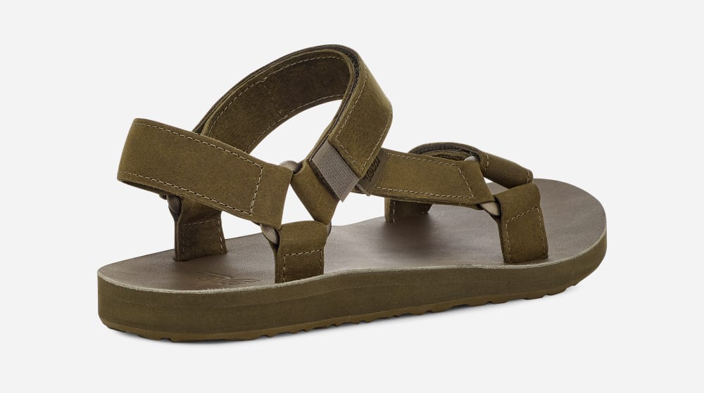 Teva Original Universal Full Grain Sandaler Herr Mörkolivgröna | Sverige-8476