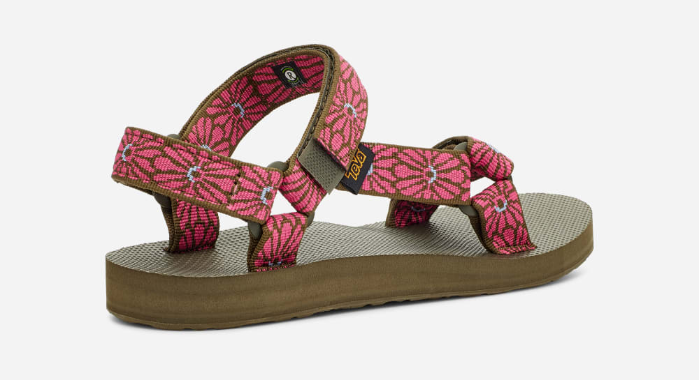 Teva Original Universal Sandaler Dam Blommiga Mörkolivgröna Fuchsia | Sverige-6782