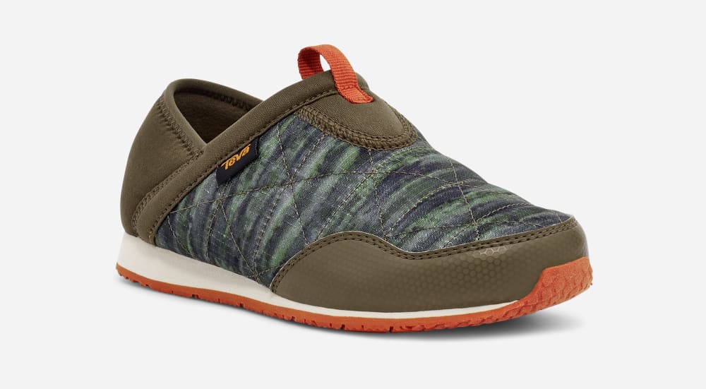 Teva ReEMBER TIE-DYE Slip On Barn Mörkolivgröna | Sverige-3721