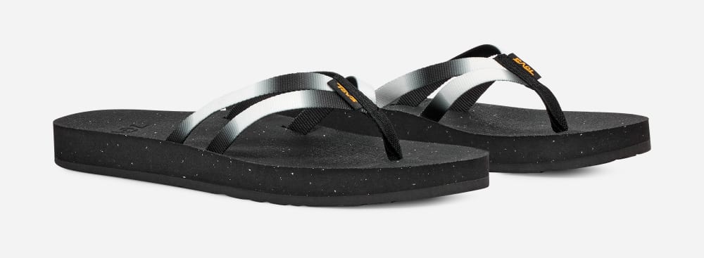 Teva Reflip Strappy Gradiate Flip Flop Dam Svarta Vita | Sverige-5946