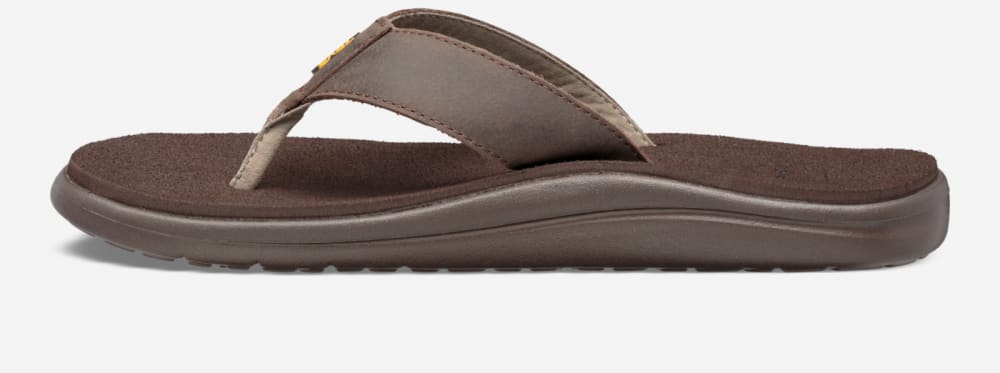 Teva Voya Leather Flip Flop Herr Choklad Bruna | Sverige-2087