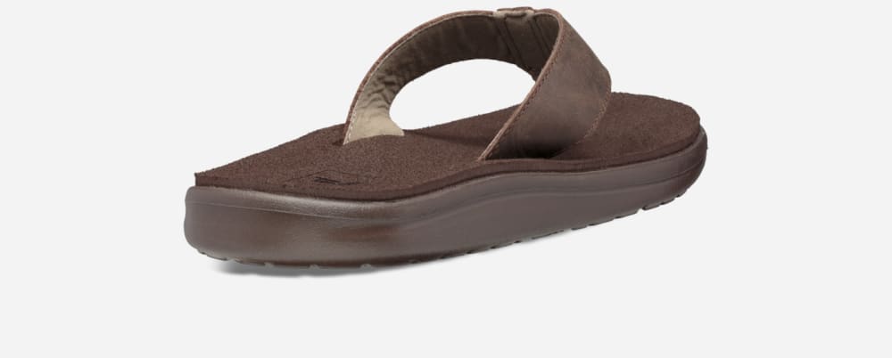 Teva Voya Leather Flip Flop Herr Choklad Bruna | Sverige-2087