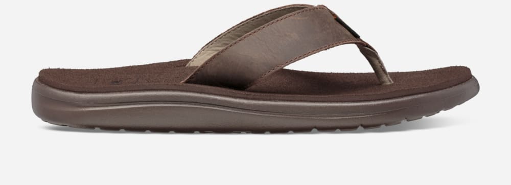 Teva Voya Leather Flip Flop Herr Choklad Bruna | Sverige-2087