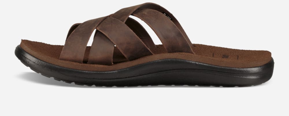 Teva Voya Leather Tofflor Herr Bruna | Sverige-7465