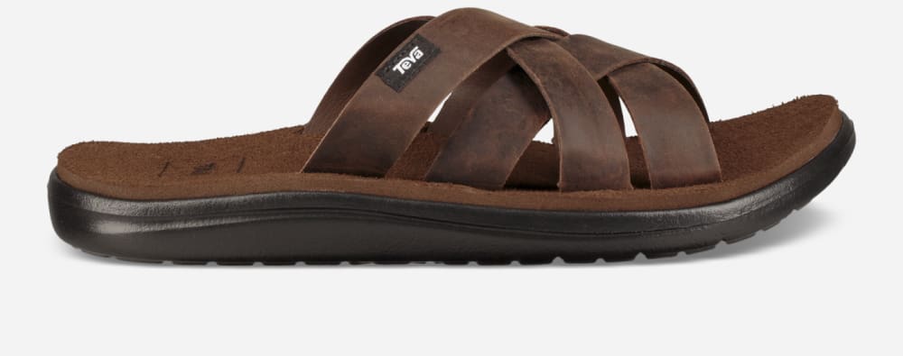 Teva Voya Leather Tofflor Herr Bruna | Sverige-7465