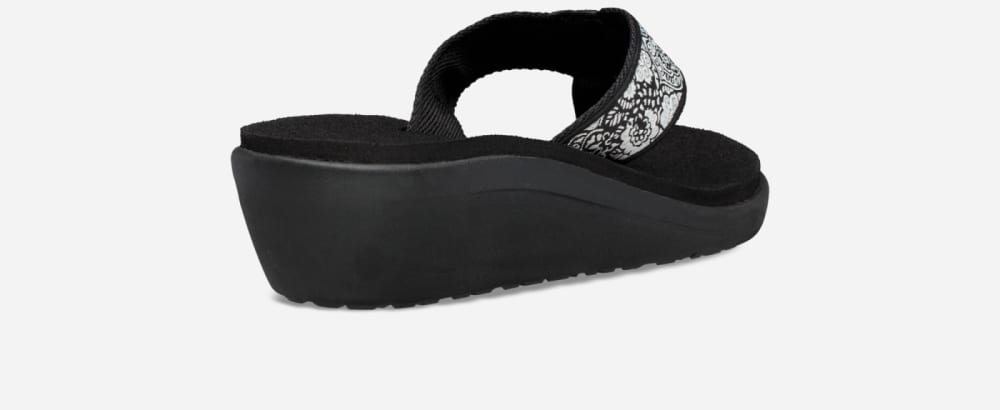 Teva Voya Wedge Flip Flop Dam Svarta Vita Silver | Sverige-6834