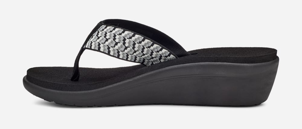 Teva Voya Wedge Flip Flop Dam Svarta Vita | Sverige-9804