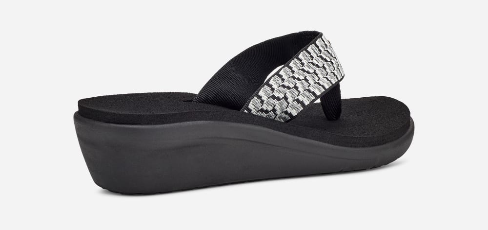 Teva Voya Wedge Flip Flop Dam Svarta Vita | Sverige-9804