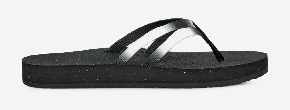 Teva Reflip Strappy Gradiate Flip Flop Dam Svarta Vita | Sverige-5946